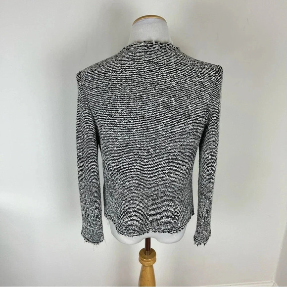 IRO Azure Black and White Open Front Tweed Blazer Womens EU 38 US 6 - Picture 5 of 10